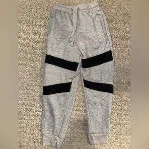 Kids Gray Jogger Sweatpants with Black Knee Panels